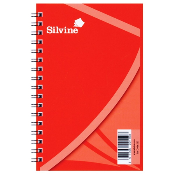 Silvine A6 Twin Wire Spiral Notebook (paket med 24) One Size Röd Red One Size