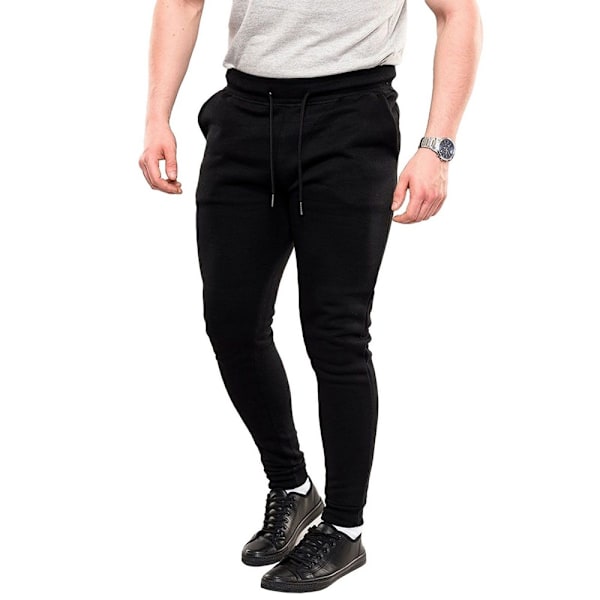 Duke Herr Joggingbyxor D555 Brandon Cuffed Kingsize 4XL Svart Black 4XL