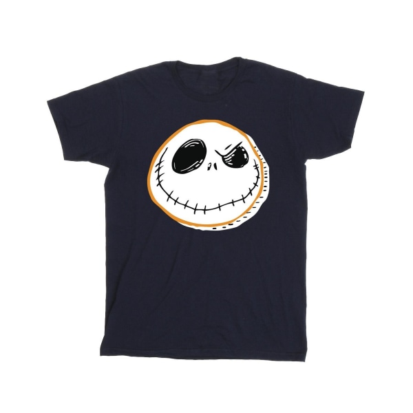 Disney Girls The Nightmare Before Christmas Jack Face Cotton T- Navy Blue 3-4 Years