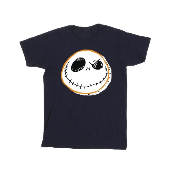 Disney Girls The Nightmare Before Christmas Jack Face Cotton T- Navy Blue 9-11 Years