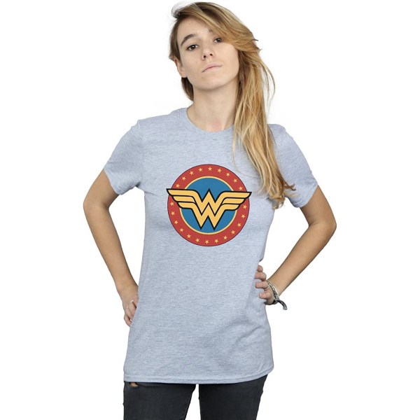 Wonder Woman Dam/Dam Logotyp Pojkvän T-shirt L Sportgrå Sports Grey L