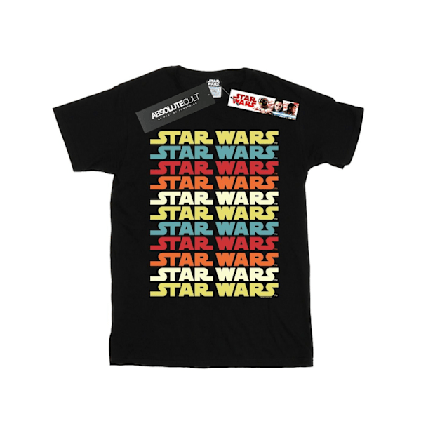 Star Wars Retro Repeat Logo T-shirt för pojkar 7-8 år Svart Black 7-8 Years