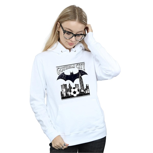 DC Comics Dam/Kvinnor Batman Football Gotham City Hoodie M Vit White M