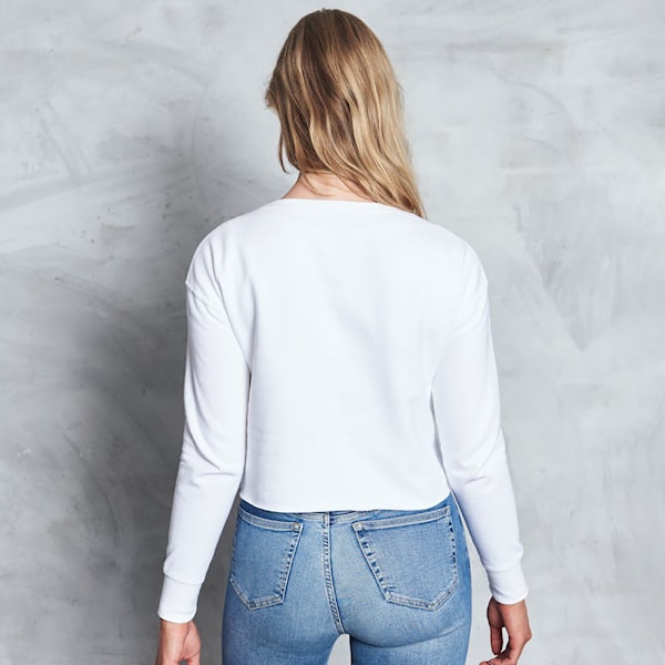 AWDis Hoods Dam/Kvinnor Croppad Sweatshirt XXS Arktisk Vit Arctic White XXS