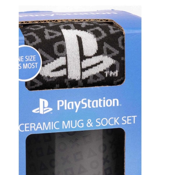 Playstation barn/barn logotyp mugg och sock set One size svart Black/Blue/Grey One Size