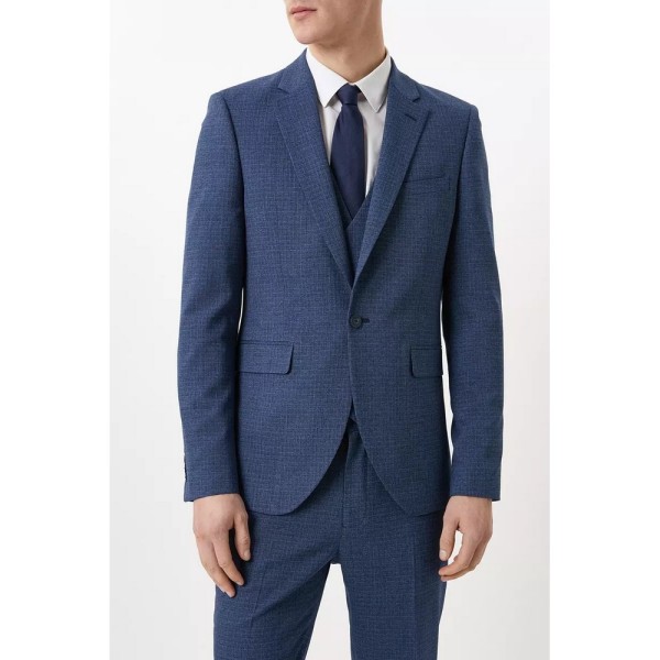 Burton Man Textured Skinny Suit Jacket 40R Blå Blue 40R