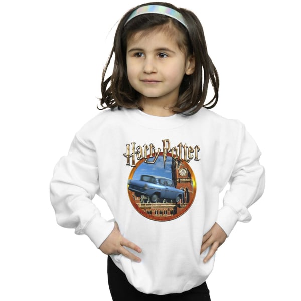 Harry Potter T-shirt för flickor med flygande bil, 7-8 år, vit White 7-8 Years