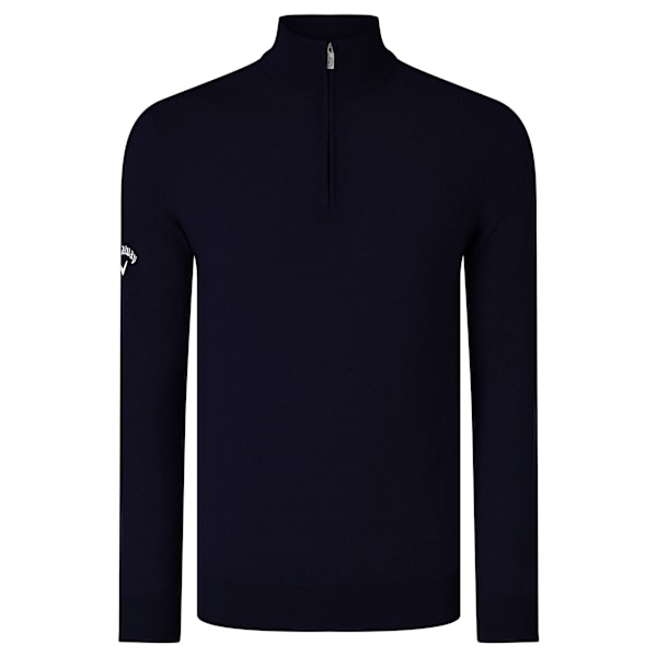 Callaway Ribbad Merinotröja med dragkedja för män S Peacoat Navy Peacoat Navy S