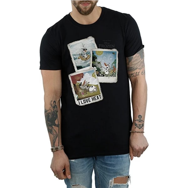 Frozen Mens Olaf Polaroid bomull T-shirt 3XL Svart Black 3XL