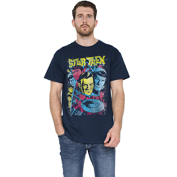 Star Trek Herr Klassisk Crew Illustrerad T-Shirt S Marinblå Navy S