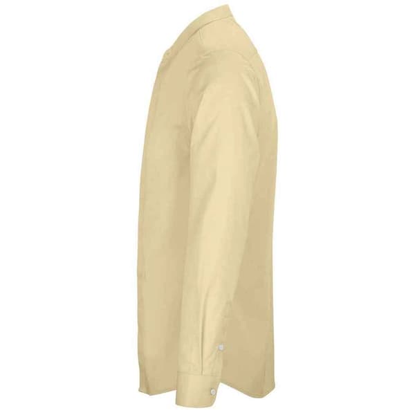 NEOBLU Herr Poplin Bart Mao Krage Långärmad Skjorta S Beige S