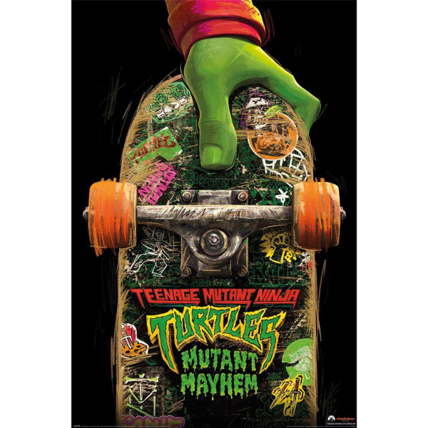 Teenage Mutant Ninja Turtles: Mutant Mayhem Skateboardaffisch 9 Black/Green 91cm x 61cm