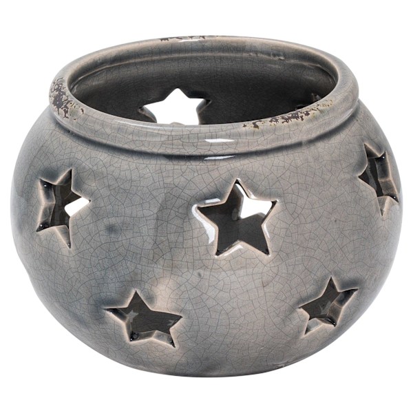 Hill Interiors Keramisk Stjärnljusstake 15cm x 18cm x 18cm Grå Grey 15cm x 18cm x 18cm