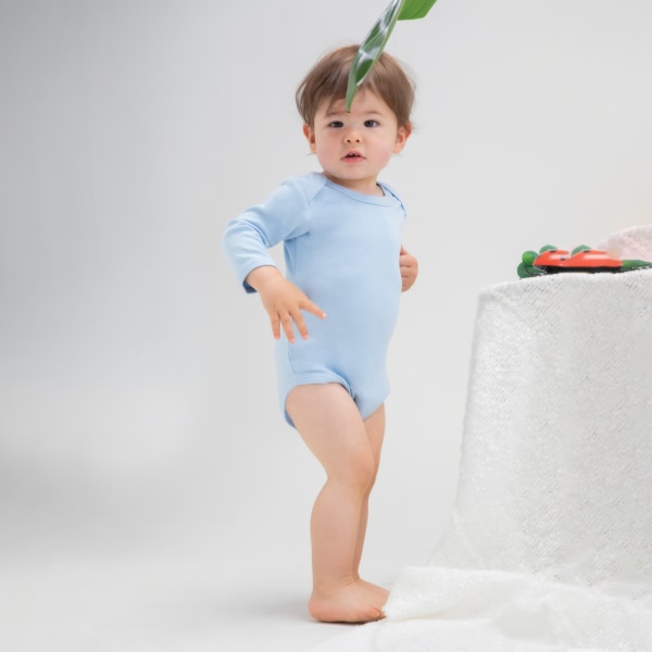 Unisex Baby unisex ekologisk långärmad bodysuit 6-12 månader D Dusty Blue 6-12 Months