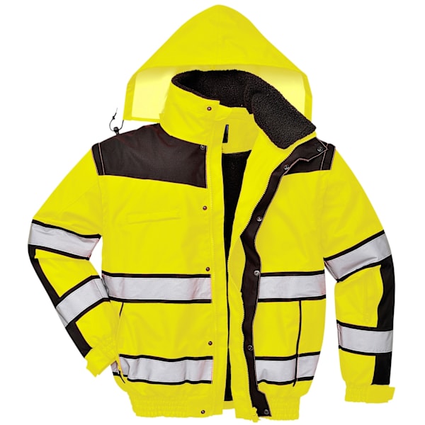 Portwest Herr Klassisk Bomberjacka i Hög Synlighet för Alla Väder Yellow/ Black S