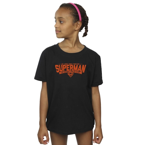 DC Comics Girls Superman Hero Dad Bomull T-shirt 9-11 år Bla Black 9-11 Years