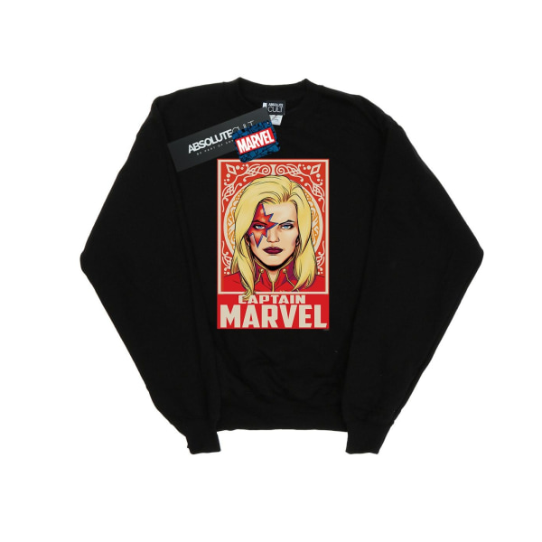 Marvel Girls Captain Marvel Ornament Sweatshirt 12-13 år Bla Black 12-13 Years