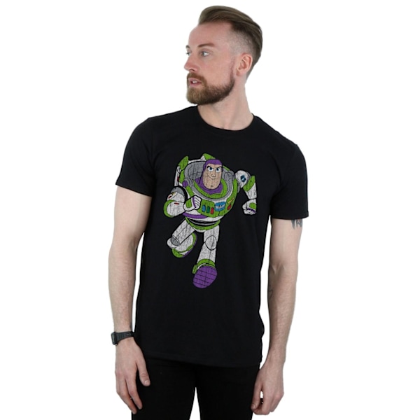 Disney Herr Toy Story 4 Klassisk Buzz Lightyear T-shirt S Svart Black S