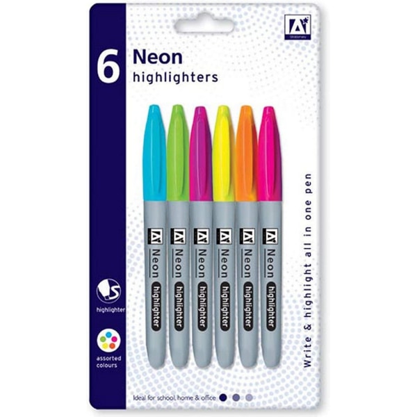 Designgruppen Neon Highlighter Pen (Pack med 6) One Size Mult Multicoloured One Size