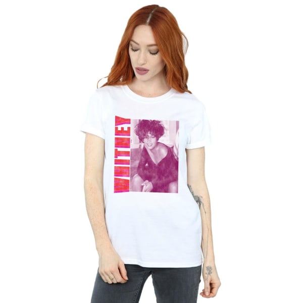 Whitney Houston Dam/Kvinnor Whitney Pose Bomull Boyfriend T-S White S