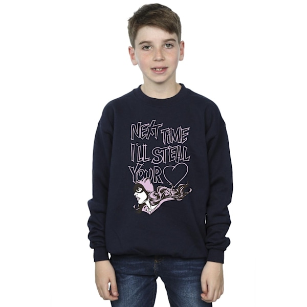 DC Comics Boys Batman Batgirl I´ll Steal Your Heart Sweatshirt Navy Blue 7-8 Years