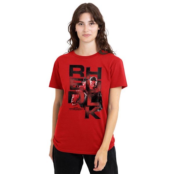 Captain America: Brave New World Unisex Vuxen Röd Hulk Logotyp T-S Red L