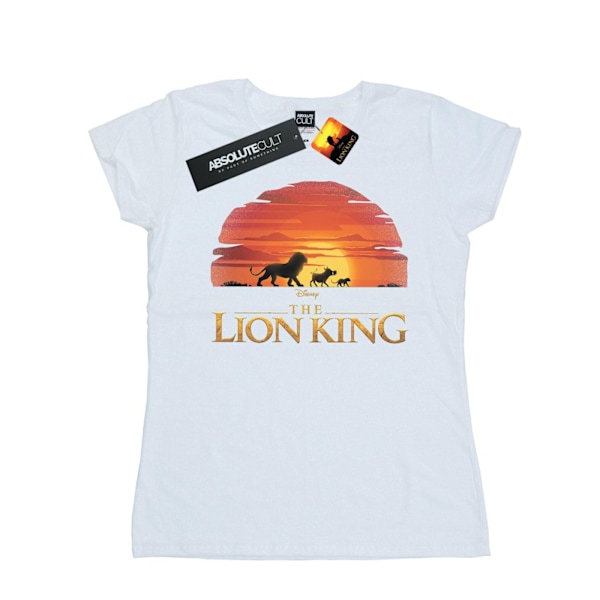 Disney Dam/Kvinnor Lejonkungen Film Solnedgång Logo Bomull T-Shirt M Vit White M