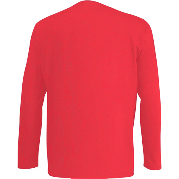 Fruit Of The Loom Mens Valueweight Crew Neck Long Sleeve T-Shirt Red L