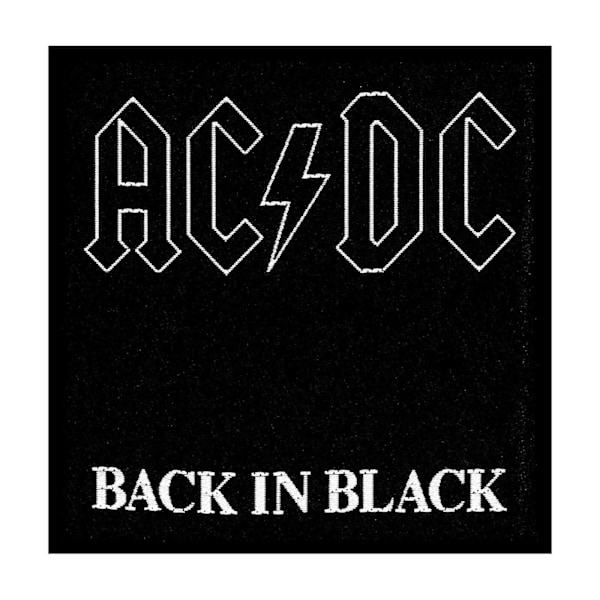 AC/DC Back In Black Patch One Size Svart/Vit Black/White One Size