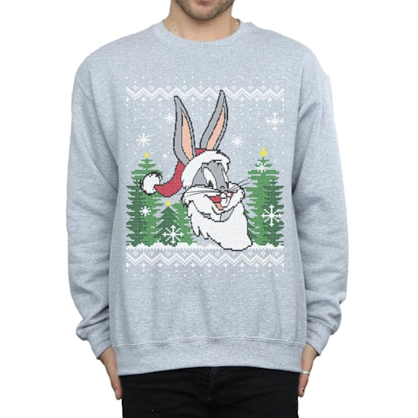 Looney Tunes Herr Bugs Bunny Jul Fair Isle Sweatshirt S S Sports Grey S