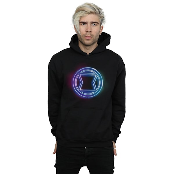 Marvel Herr Svart Änka Neon Logo Hoodie S Svart Black S