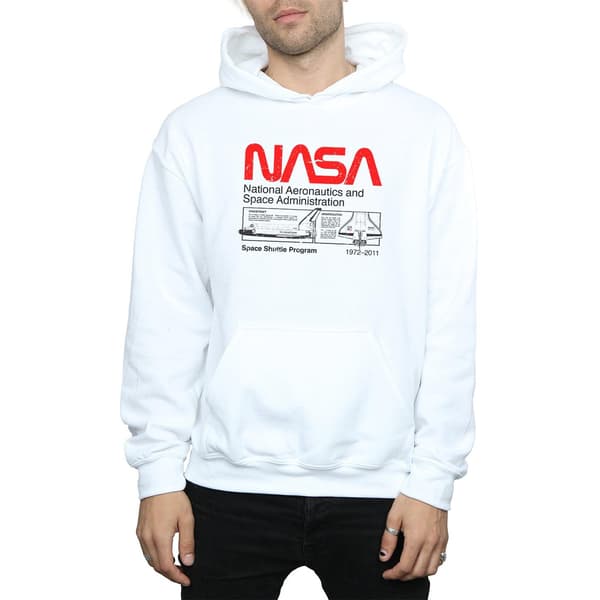 NASA Herr Space Shuttle Hoodie S Vit White S