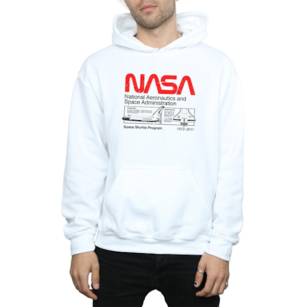 NASA Herr Space Shuttle Hoodie XL Vit White XL