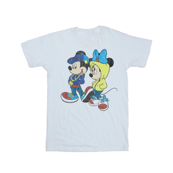 Disney Mickey och Minnie Mouse för kvinnor/damer Pose Cotton Boyfri White 4XL