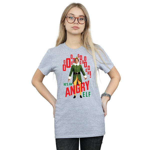 Elf Womens/Ladies Angry Elf Bomull Boyfriend T-Shirt S Sports G Sports Grey S