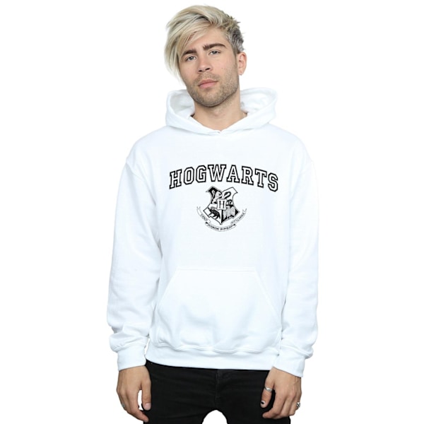 Harry Potter Herr Hogwarts Crest Hoodie 4XL Vit White 4XL