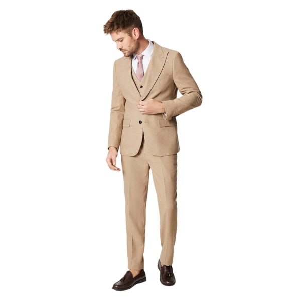 Burton Mens Tweed Slim Suit Jacka 38S Neutral Neutral 38S
