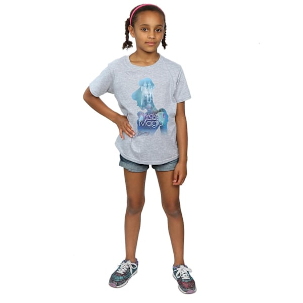Cinderella Girls Skapa din egen magi Silhouette Bomull T-shirt Sports Grey 9-11 Years