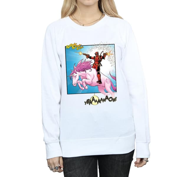 Marvel Dam/Kvinnor Deadpool Hey You Sweatshirt S Heather Grey Heather Grey S