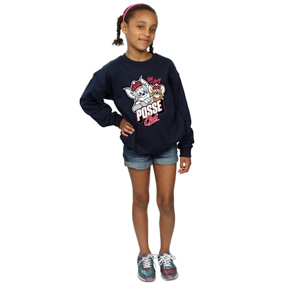 Tom And Jerry Girls Posse Cat Sweatshirt 12-13 år Marinblå Navy Blue 12-13 Years