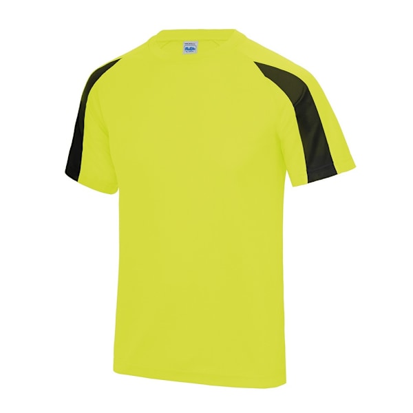 AWDis Cool Herr Kontrast Fukttransporterande T-shirt S Elektrisk Gul Electric Yellow/Jet Black S