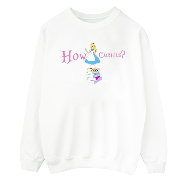 Disney Mens Alice In Wonderland How Curious Sweatshirt XL Vit White XL