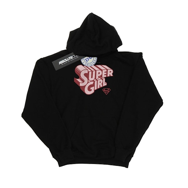 DC Comics Supergirl Retro Logo Hoodie XXL Svart Black XXL