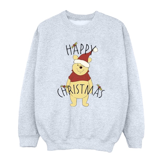 Disney Dam/Damer Winnie The Pooh Happy Christmas Holly Sweatshirt Sports Grey XXL