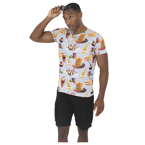 Brave Soul Mens Sweet Treats T-Shirt L Blå Blue L