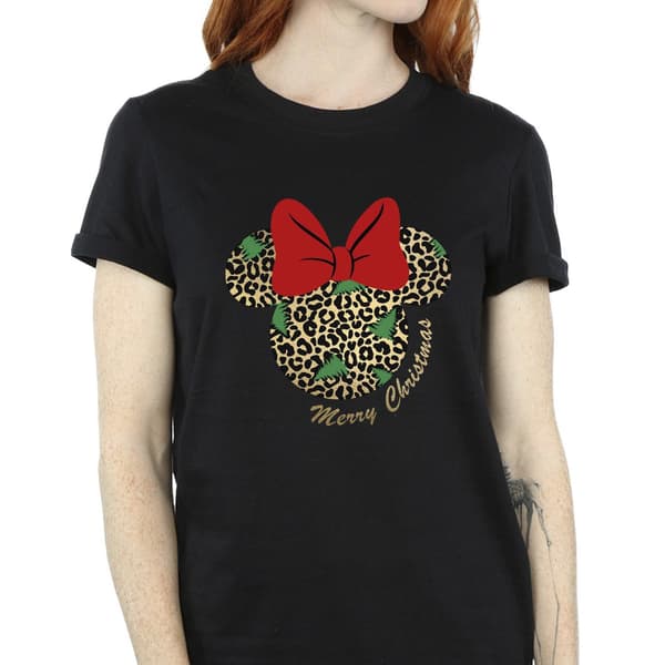 Disney Dam/Dam Minnie Mouse Leopard Jul Bomull Boyf Black M