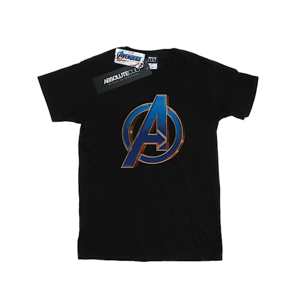 Marvel Girls Avengers Endgame Heroic Logo Bomull T-shirt 12-13 Black 12-13 Years