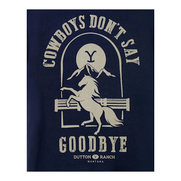 Yellowstone Mens Cowboys Don´t Say Goodbye T-Shirt XXL Marinblå Navy XXL