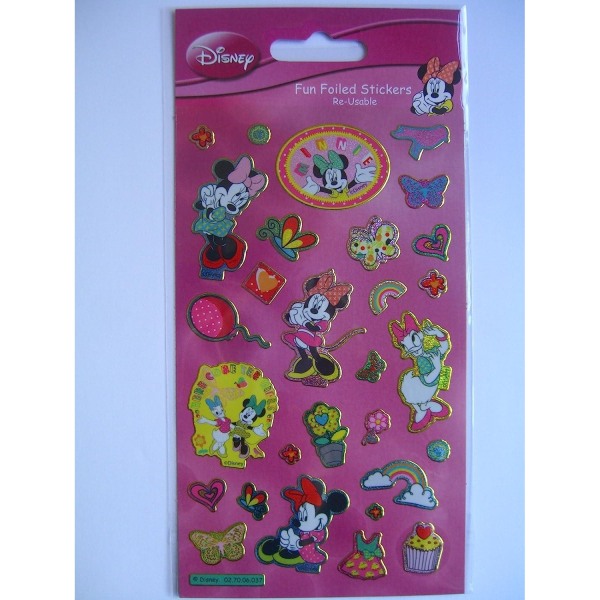 Disney Fun Återanvändbara Minnie Mouse-klistermärken i folie (paket med 29) En Multicoloured One Size