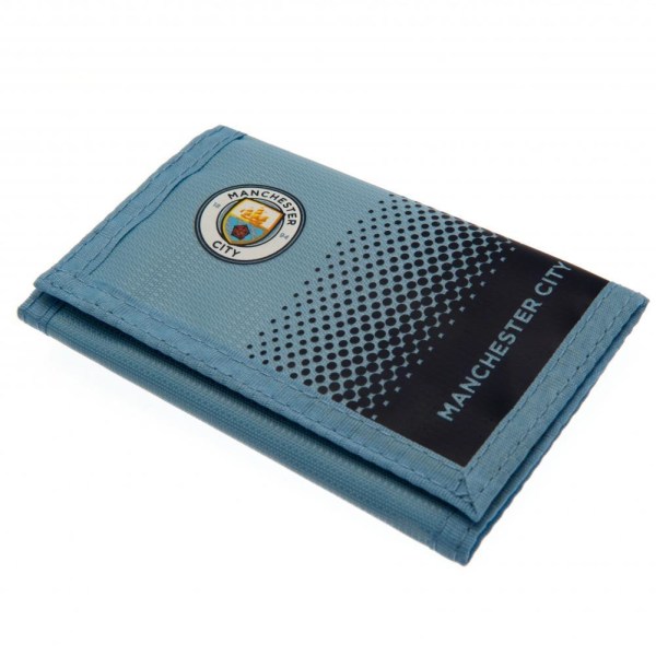 Manchester City FC Fade Design Touch Fastening Nylon Wallet One Turquoise/Black One Size